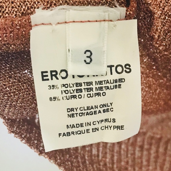 Erotokritos Tricot Shimmery Puff Sleeve Blouse - Picture 4 of 4